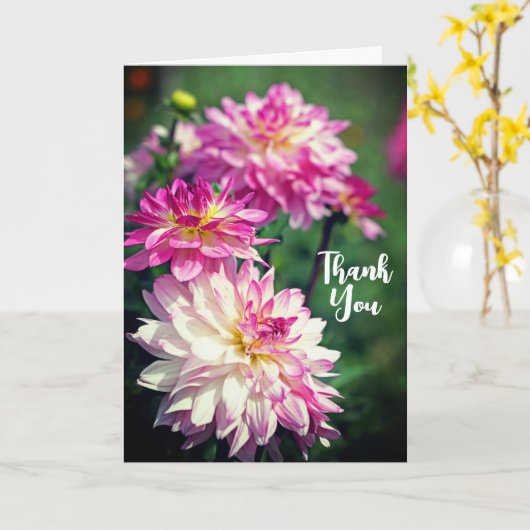 Roze en witte dagbloem Dank je wel Kaart (Gele Bloem)