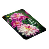 Roze en witte dagbloem Motivatie Magneet (Rechterzijde)