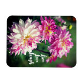 Roze en witte dagbloem Motivatie Magneet (Horizontaal)