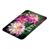 Roze en witte dagbloem Motivatie Magneet (Linkerzijde)