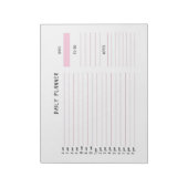 Roze en witte, dagelijkse lijstanner notitieblok (Linkerzijde)