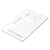 Roze en witte, dagelijkse lijstanner notitieblok (Schuin)