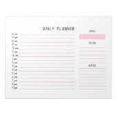 Roze en witte, dagelijkse lijstanner notitieblok (Voorkant)