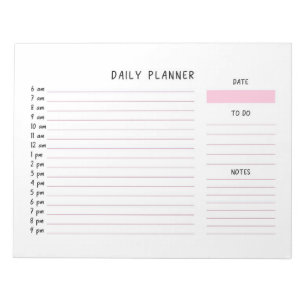 Roze en witte, dagelijkse lijstanner notitieblok