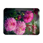 Roze en Witte Dahlia Bloem Denk aan je Magneet (Horizontaal)