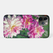Roze en Witte Dahlia bloem Initialen Case-Mate iPhone Case (Achterkant (horizontaal))