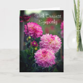 Roze en Witte Dahlia Bloem Met Diepste Sympathie Bedankkaart (Voorkant)