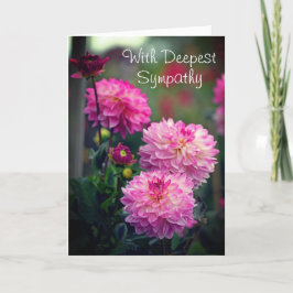 Roze en Witte Dahlia Bloem Met Diepste Sympathie Bedankkaart