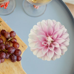 Roze en Witte Dahlia Bloemstuk Kartonnen Onderzetters