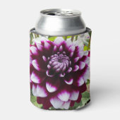 Roze en Witte Dahlia Floral Koelbox Blikjeskoeler (Blikje Voorkant)