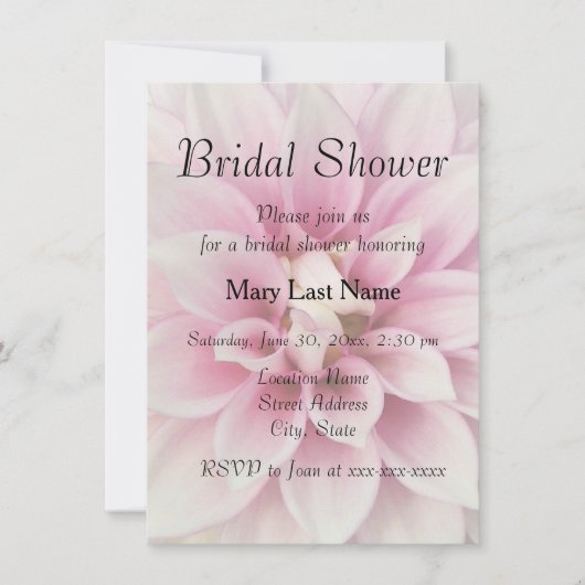 Roze en Witte Dahlia Floral Vrijgezellenfeest Kaart (Voorkant)