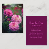 Roze en witte Dahlia Flower Save the Date Kaart Notitiekaartje (Voorkant / Achterkant)