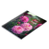 Roze en Witte Dahlia Motivatie Notitieboek (Linkerzijde)