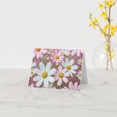 Roze en witte Daisies Note Kaart (Gele Bloem)