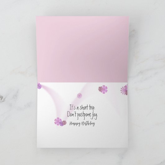 Roze en Witte Daisies Verjaardag Kaart (Binnen)