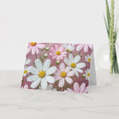Roze en Witte Daisies Verjaardag Kaart (Voorkant)