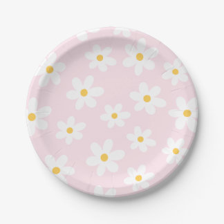 Roze en witte Daisy Bord