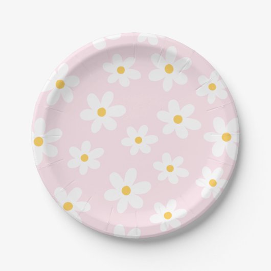 Roze en witte Daisy Bord (Voorkant)