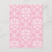 Roze en witte Damask Briefkaart (Voorkant)