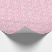 Roze en witte Damask Cadeaupapier (Hoek)