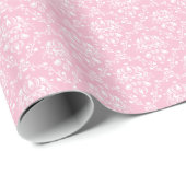 Roze en witte Damask Cadeaupapier (Rol Hoek)