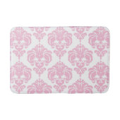 Roze en witte Damask Elegant  Chic Badmat (Voorkant)