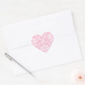 Roze en witte Damask Hart Sticker (Envelop)