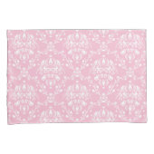 Roze en witte Damask Kussensloop (Voorkant-Rechts)