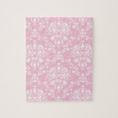 Roze en witte Damask Legpuzzel (Verticaal)