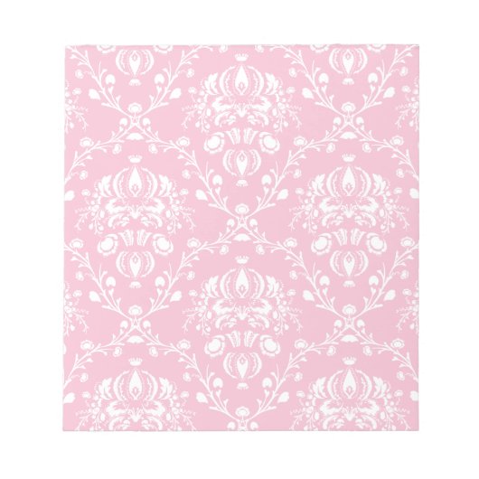 Roze en witte Damask Notitieblok (Voorkant)