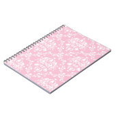 Roze en witte Damask Notitieboek (Linkerzijde)