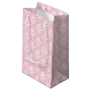 Roze en witte Damask print Gift Bag Klein Cadeauzakje