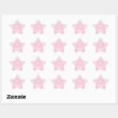 Roze en witte Damask Ster Sticker (Vel)