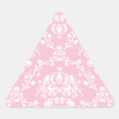 Roze en witte Damask Sticker (Voorkant)