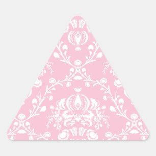 Roze en witte Damask Sticker