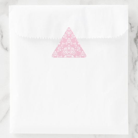 Roze en witte Damask Sticker (Tas)