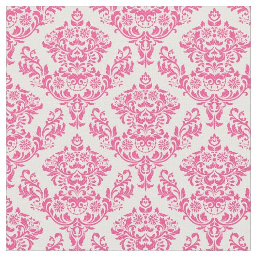 Roze en witte Damask Stof (Close Up)