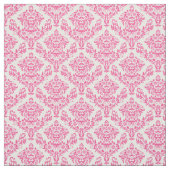Roze en witte Damask Stof (Swatch)