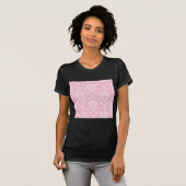 Roze en witte Damask T-shirt (Voorkant volledig)