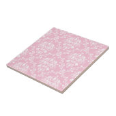 Roze en witte Damask Tegeltje (Zijkant)