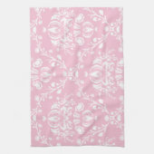 Roze en witte Damask Theedoek (Verticaal)