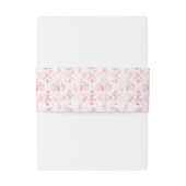 Roze en Witte Damast Invitation Belly Band Uitnodigingen Wikkel (Achterkant Voorbeeld)