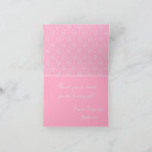 Roze en Witte Damast/Swirl Lijst Nota Kaart (Binnen)