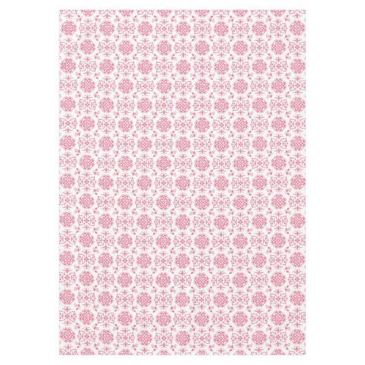 Roze en witte damaststijlpatroon tafelkleed (Voorkant)
