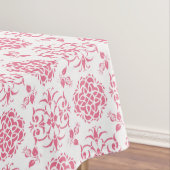 Roze en witte damaststijlpatroon tafelkleed (Voorbeeld)