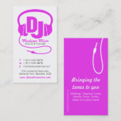 Roze en witte dames DJ promoter visitekaartje (Voorkant / Achterkant)