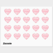 Roze en Witte Dank Je Hart Sticker (Vel)
