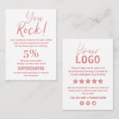 Roze en witte dank voor de Logo van de sociale med Visitekaartje (Voorkant / Achterkant)