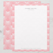 Roze en witte Deco-patroon Briefhoofd (Voorkant / Achterkant)