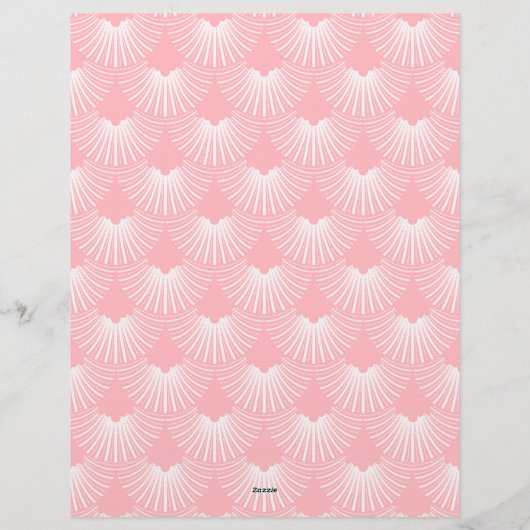 Roze en witte Deco-patroon Briefhoofd (Achterkant)
